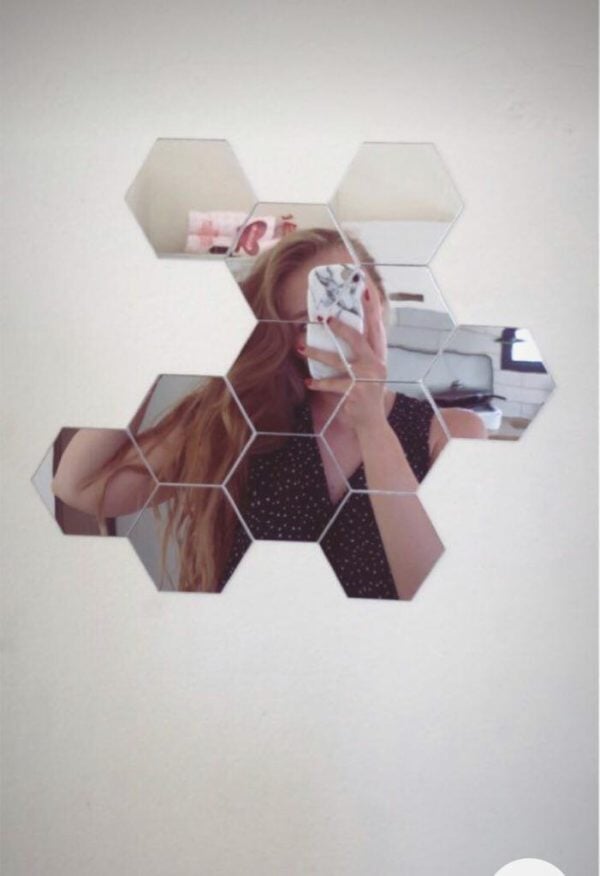 Hexagon Shape Acrylic Mirror Wall Stickers (12 Pc Set) My Store 