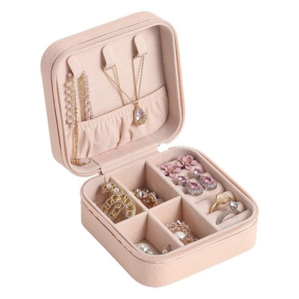 Jewelry Storage Box Leather Jewelry Stand Earrings Ring Box Cosmetics Beauty Container Organizer (random Color) My Store 