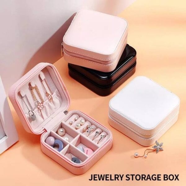 Jewelry Storage Box Leather Jewelry Stand Earrings Ring Box Cosmetics Beauty Container Organizer (random Color) My Store 